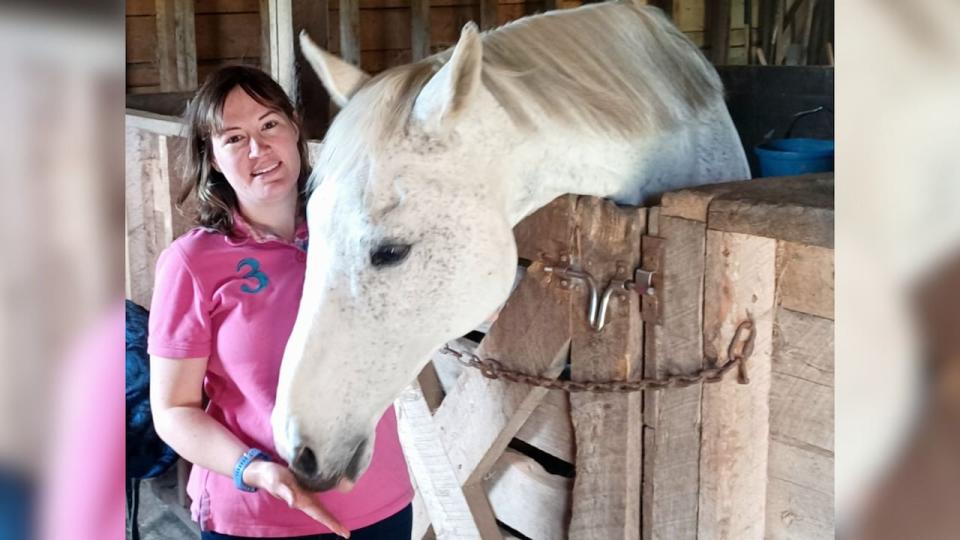 Katie Reeves was able to fill a persciption for her 23-year-old horse Casey before a service suspension at South Shore Veterinary Hospital.