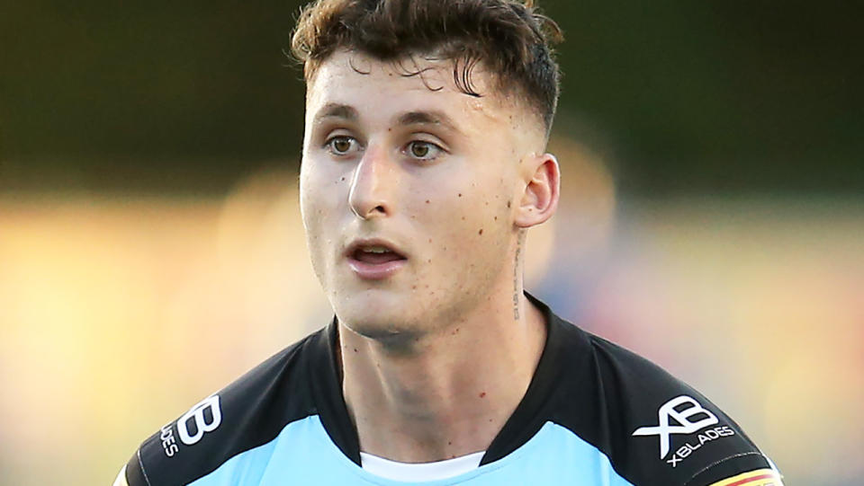Banned former Sharks centre Bronson Xerri is reportedly eying off a potential NFL switch while he is suspended from the NRL. (Photo by Jason McCawley/Getty Images)