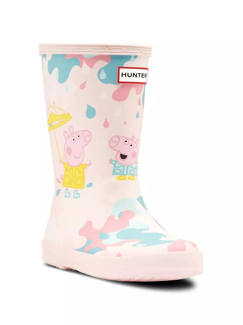 Hunter, Peppa Pig, collaboration, boot, cartoon, childrens