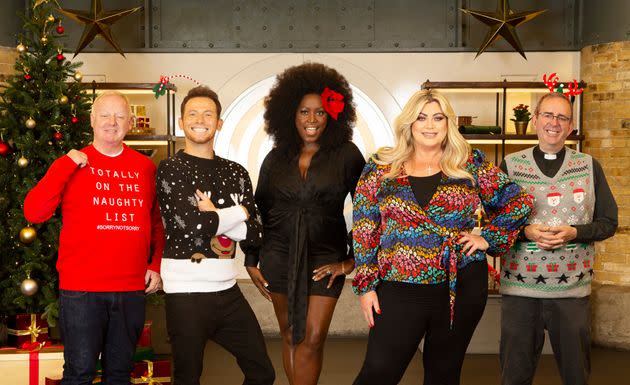 Les Dennis, Joe Swash, Mica Paris, Gemma Collins and Rev Richard Coles are returning to the MasterChef kitchen (Photo: BBC/Shine TV)