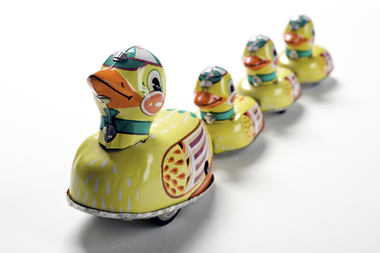 Tin Toy Ducks in a Row