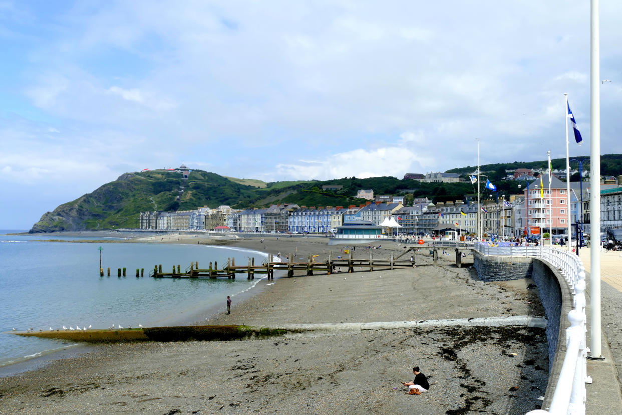 Aberystwyth, Wales, UK. July 22, 2016.  The North beach and seafront at Aberystwyth in Wales.