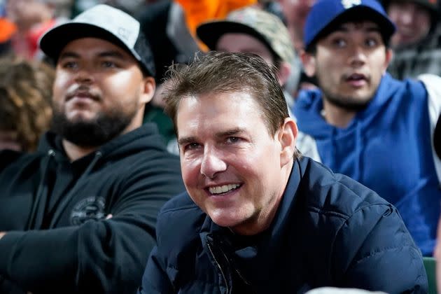 Actor Tom Cruise smiles during Game 2 of a baseball National League Division Series between the San Francisco Giants and the Los Angeles Dodgers Saturday, Oct. 9, 2021, in San Francisco. (AP Photo/Jeff Chiu) (Photo: via Associated Press)