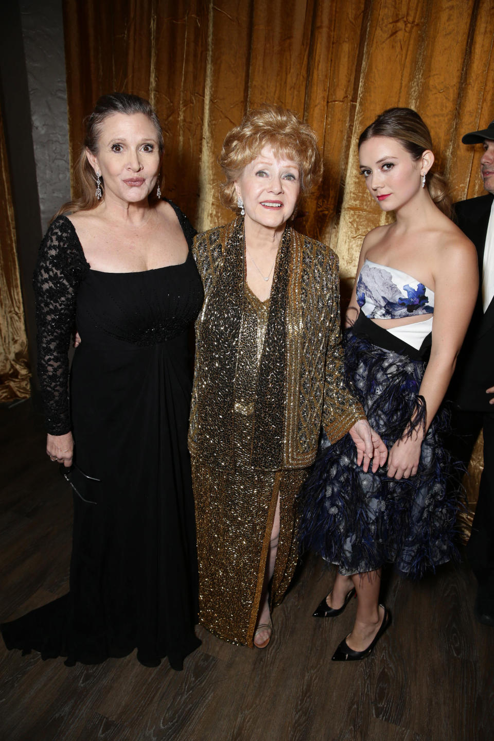 Carrie Fisher, Debbie Reynolds and Billie Catherine Lourd seen at 21st Annual SAG Awards Ceremony at the Shrine Auditorium on Sunday, January 25, 2015, in Los Angeles, CA. (Photo by Eric Charbonneau/Invision for People/AP Images)