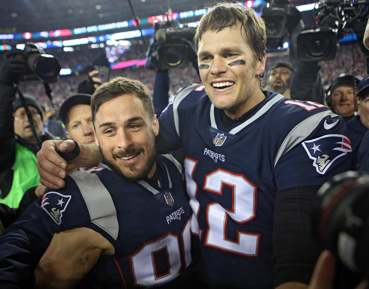 New England Patriots QB Tom Brady , Danny Amendola , Rob