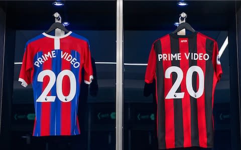 Amazon Prime Video's Crystal Palace and Bournemouth customised shirts - Credit: Amazon