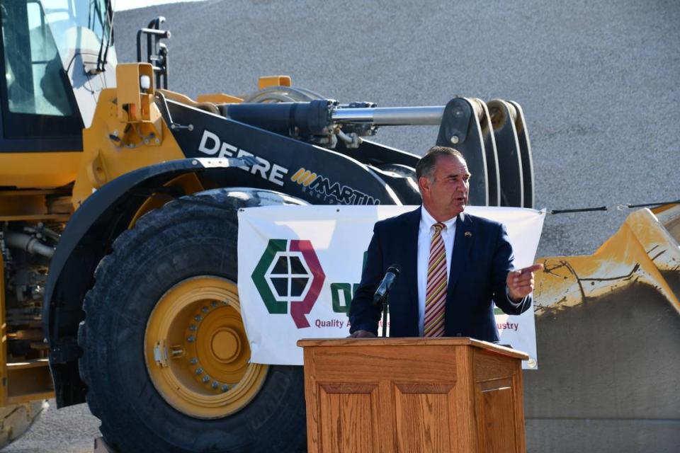 Lt. Gov. Mike Kehoe at a signing ceremony for a bill raising Missouri’s gas tax for the first time since 1996.