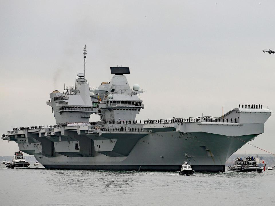 HMS Queen Elizabeth leaves Portsmouth for historic US trip, amid rumours of potential Trump visit