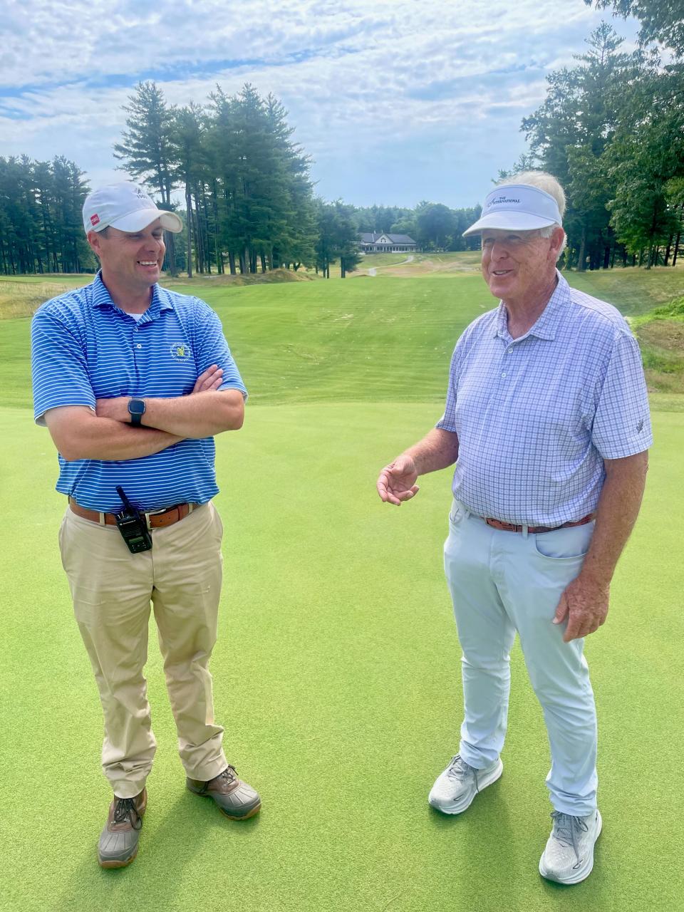 From left, director of agronomy Micheal Gavin and director of golf Paul Celano at the new Pines Course at the International in Bolton.