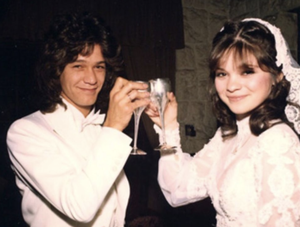 Eddie Van Halen and Valerie Bertinelli at their wedding in 1981