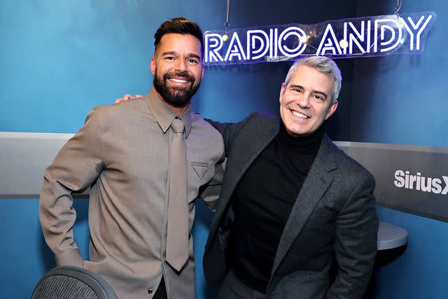 <p>Cindy Ord/Getty</p> Ricky Martin and Andy Cohen in New York City on March 20, 2024