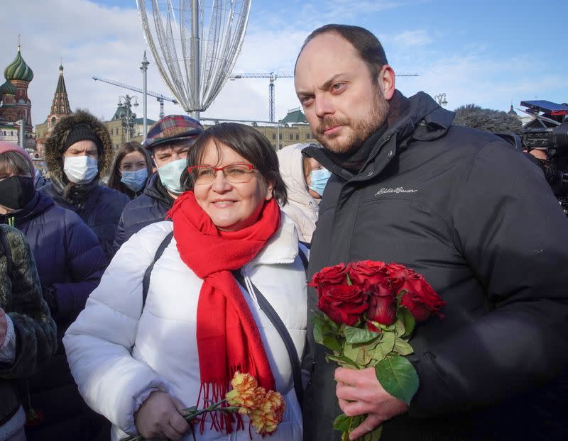 The 6th anniversary of the assassination of Russian opposition politician Boris Nemtsov in Moscow