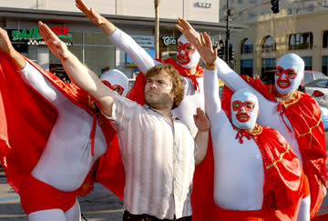 Jack Black with the Nachos at the Hollywood premiere of Paramount Pictures' Nacho Libre