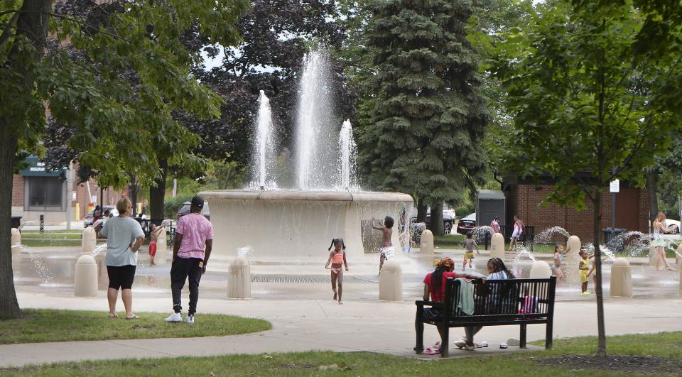 Need to cool off and don't have time to drive to the beach? Take the crew to Perry Square to play in the fountain.