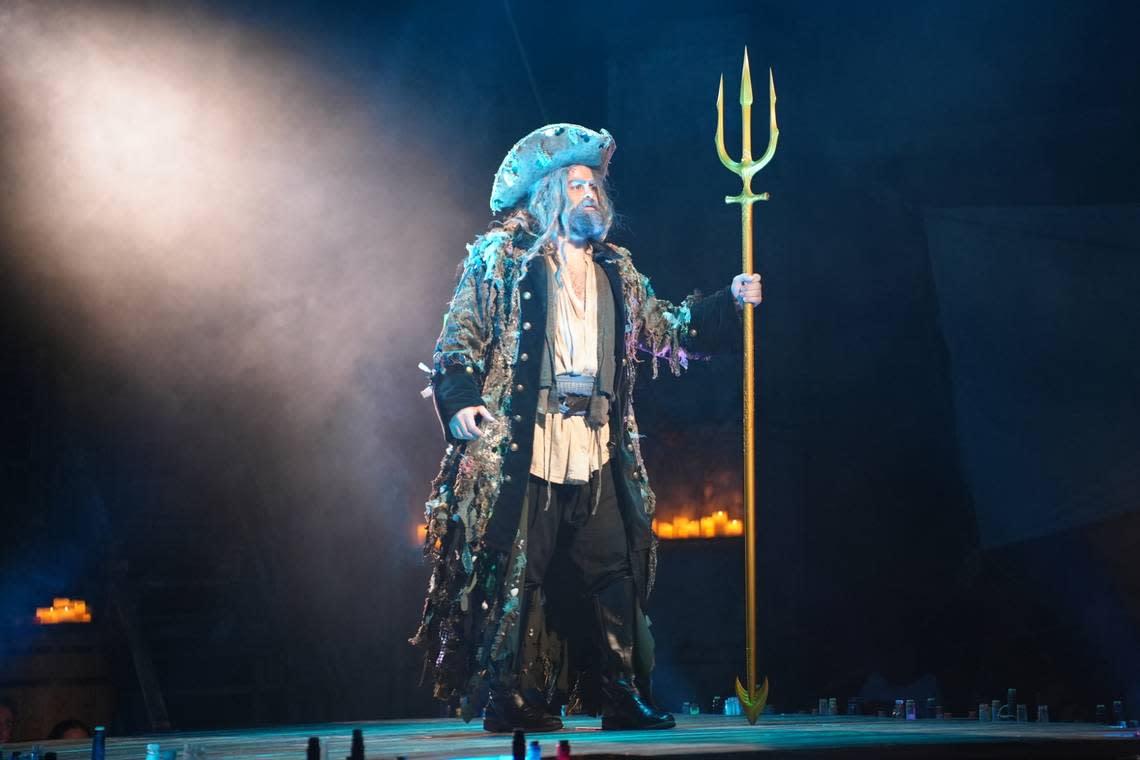 Frank Montoto is a stern King Triton in Area Stage Company’s production of ‘The Little Mermaid’ at the Arsht Center.