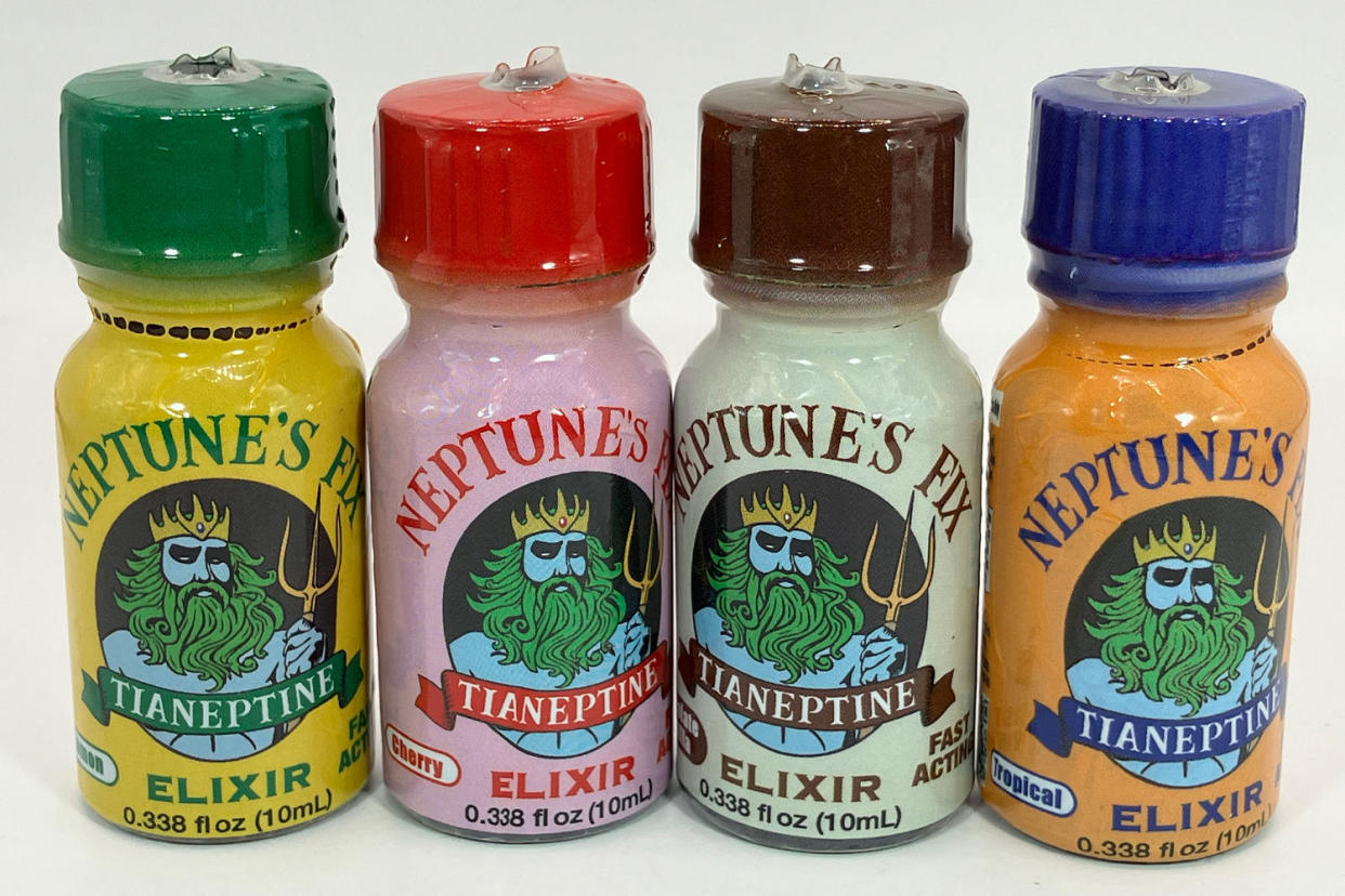 Four bottles of different flavor Neptune's Fix. (FDA)
