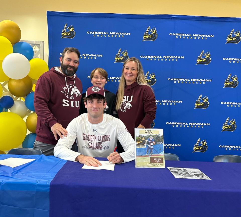 Cardinal Newman standout and Southern Illinois commit Chris Presto is officially a Saluki as of National Signing Day 2023.