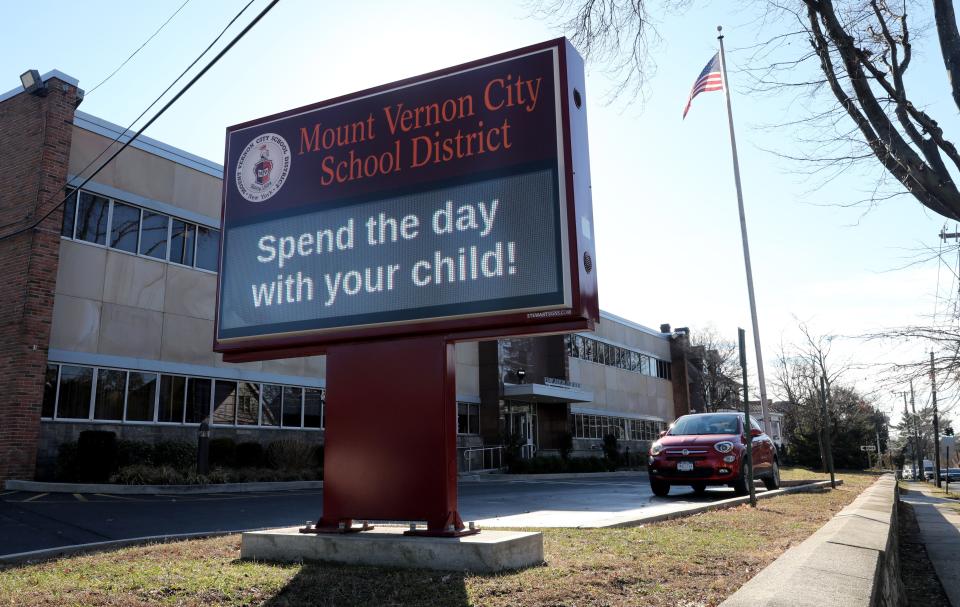 The exterior of the Mount Vernon Board of Education on North Columbus Avenue, pictured Feb. 10, 2023. 