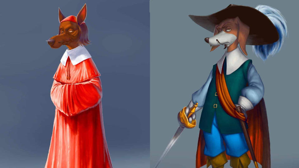 Cardinal Richelieu and Rochefort in 'Dogtanian and the Three Muskehounds'. (Credit: Cosmos-Maya)