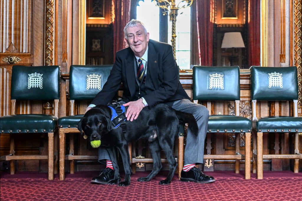 Speaker of the House of Commons Sir Lindsay Hoyle with Dexter (UK Parliament/Jessica Taylor) (PA Media)