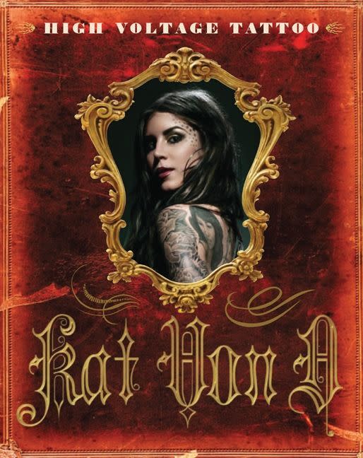 Book cover of Kat Von D's "High Voltage Tattoo."