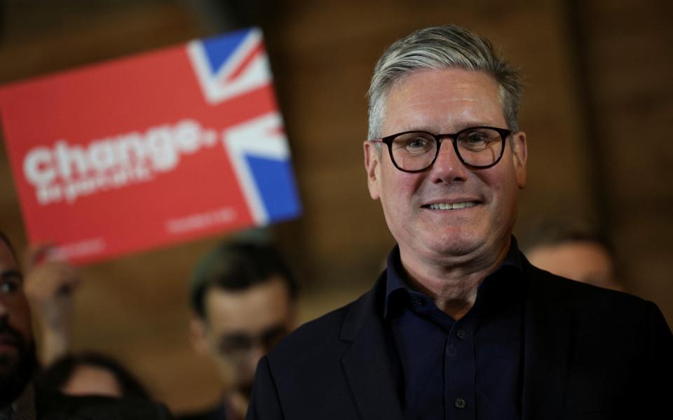 Sir Keir Starmer speaks at a farm near Banbury, Oxfordshire on Monday