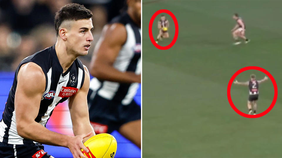 Seen here, Collingwood star Nick Daicos playing against Carlton in the AFL.
