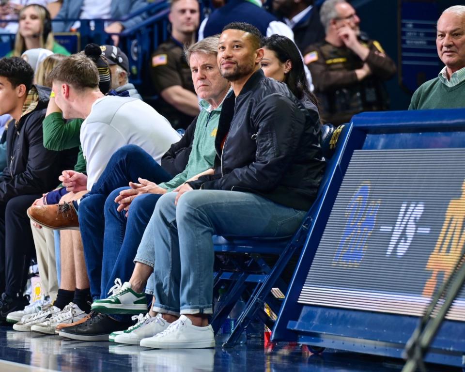 Notre Dame head coach Marcus Freeman to try and hit home runs in #StrikeoutCancer