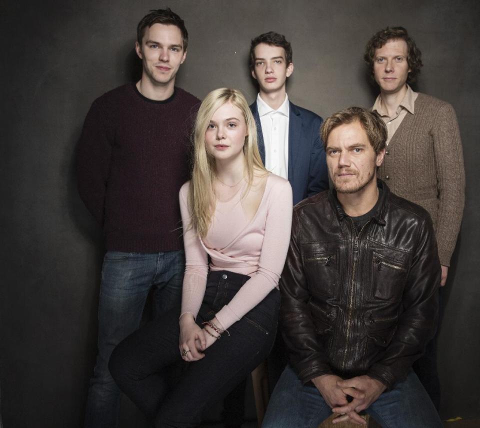 From left, Nicholas Hoult, Elle Fanning, Kodi Smit-McPhee, Michael Shannon, and Jake Paltrow pose for a portrait at The Collective and Gibson Lounge Powered by CEG, during the Sundance Film Festival, on Saturday, Jan. 18, 2014 in Park City, Utah. (Photo by Victoria Will/Invision/AP)