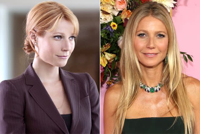 <p>Everett Collection; Getty Images</p> Pepper Potts; Gwyneth Paltrow