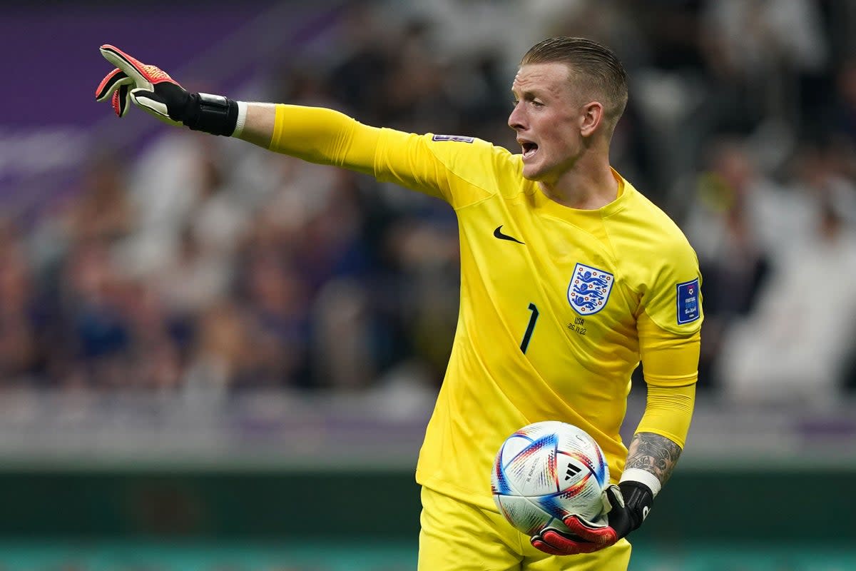 Jordan Pickford is looking forward to England’s World Cup clash with Wales. (Mike Egerton/PA) (PA Wire)