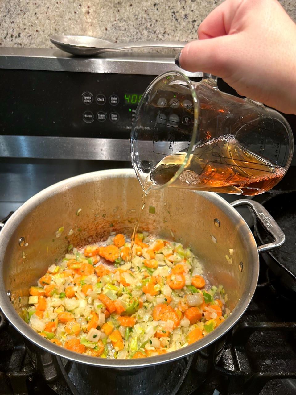 Adding sherry to Ina Garten's chicken pot pie soup