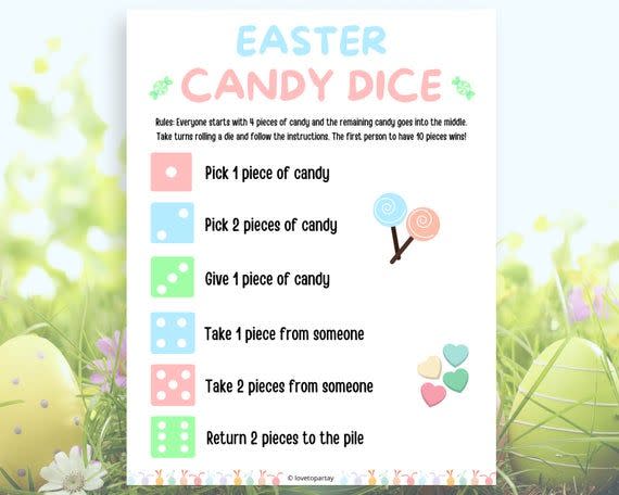 Easter Candy Dice Game