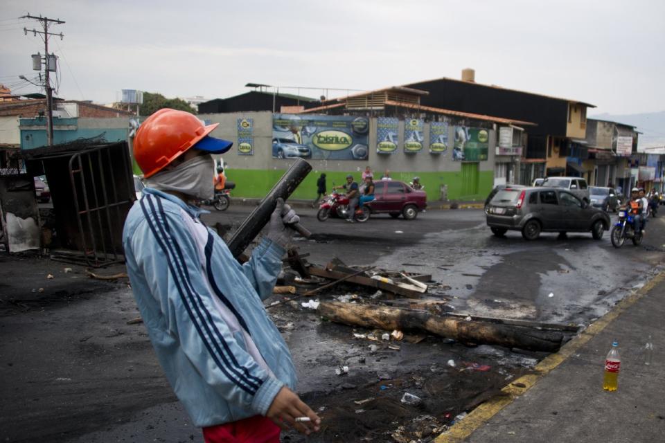 Un manifestante en San Cristobal, estado de tachira, Venezuela, el 21 de febrero de 2014