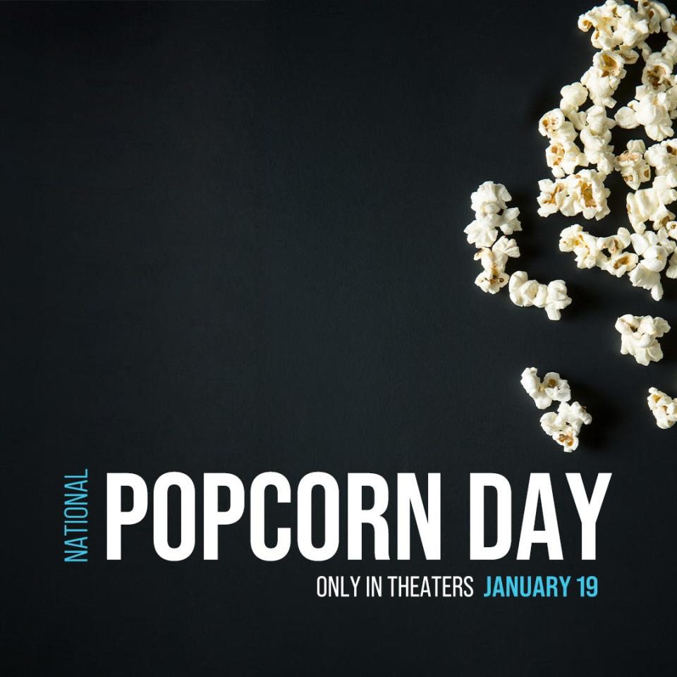 For National Popcorn Day on Friday, Jan. 19, more than 30,000 screens will participate with freebies and discounts on popcorn.