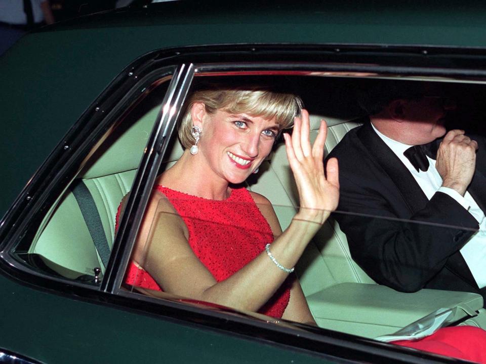 Princess Diana attends a Gala Dinner to raise funds for an anti-landmines campaign in 1997.
