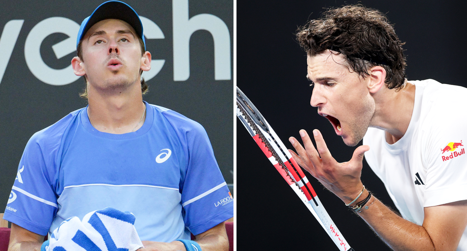 Pictured left Alex De Minaur and right Dominic Thiem