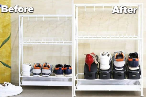 These space-saving shoe holders