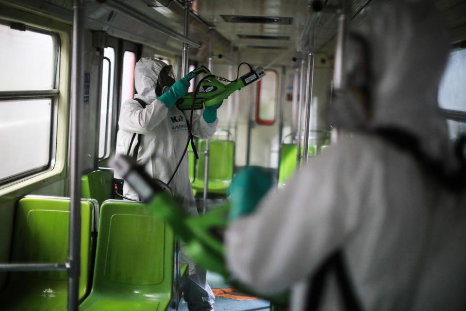 Mexico City's Subway Cleaning Efforts Against Coronavirus Spread