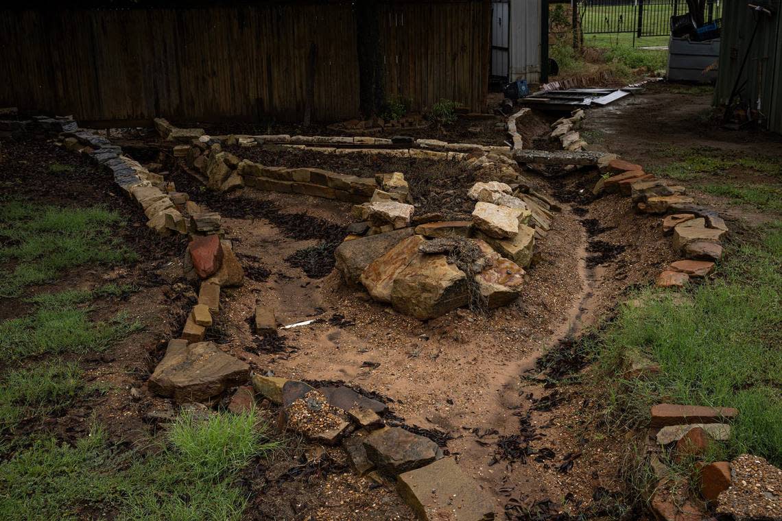 The drainage system built by Cynthia Courtney and her family when they first moved to Springtown, but has since been close to ineffective due to the flooding issues on her property. The D.R. Horton subdivision was built behind her property in 2023 and according to Courtney, the construction has disrupted the natural drainage pattern and has since caused substantial flooding in and around her home.