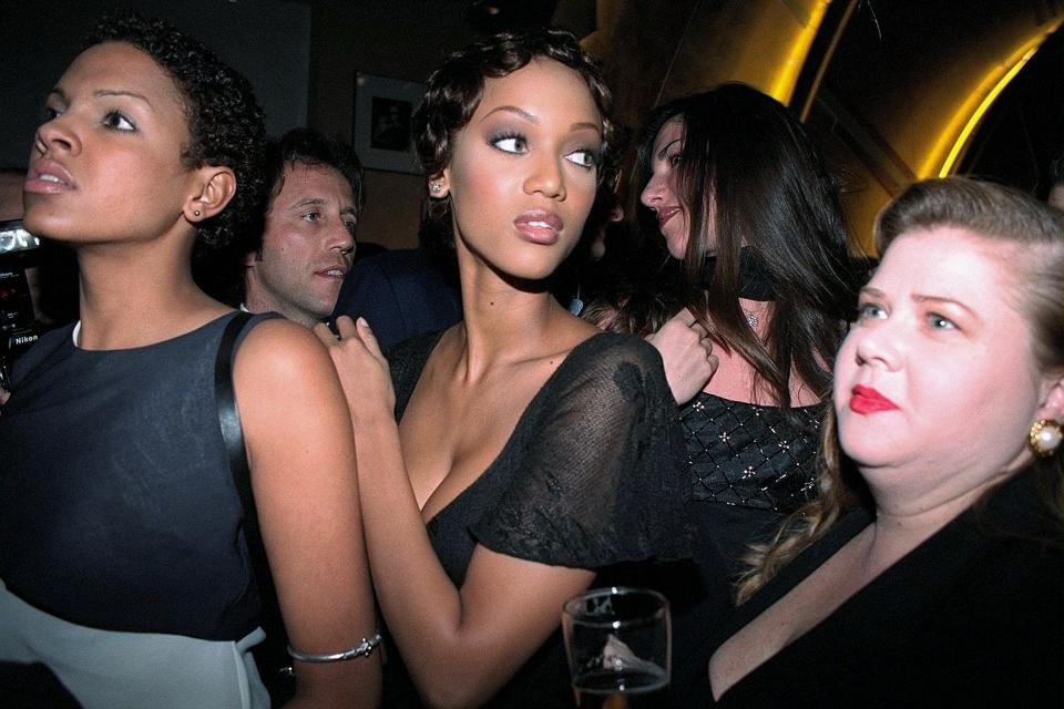 Tyra Banks (center) is on hand for the opening night party a