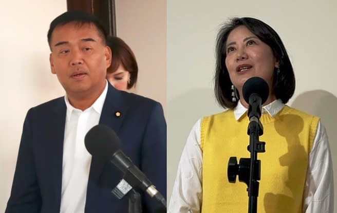 吳思瑤(右)質疑盧縣一(左)被投票爭議，但被起底她自己就曾於2019年當「千手觀音」代投票。（合成圖／資料照、陳君瑋攝）