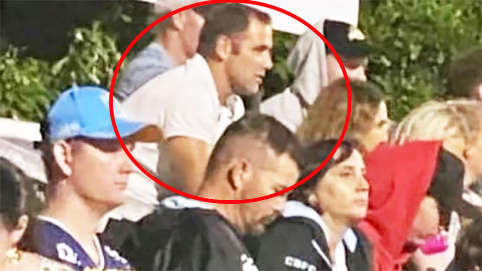 Cameron Smith, pictured here in the crowd at a Gold Coast Titans pre-season game.