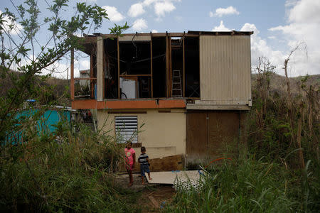 A home damaged by Hurricane Maria is seen in the Trujillo Alto municipality outside San Juan, Puerto Rico, October 9, 2017. REUTERS/Shannon Stapleton