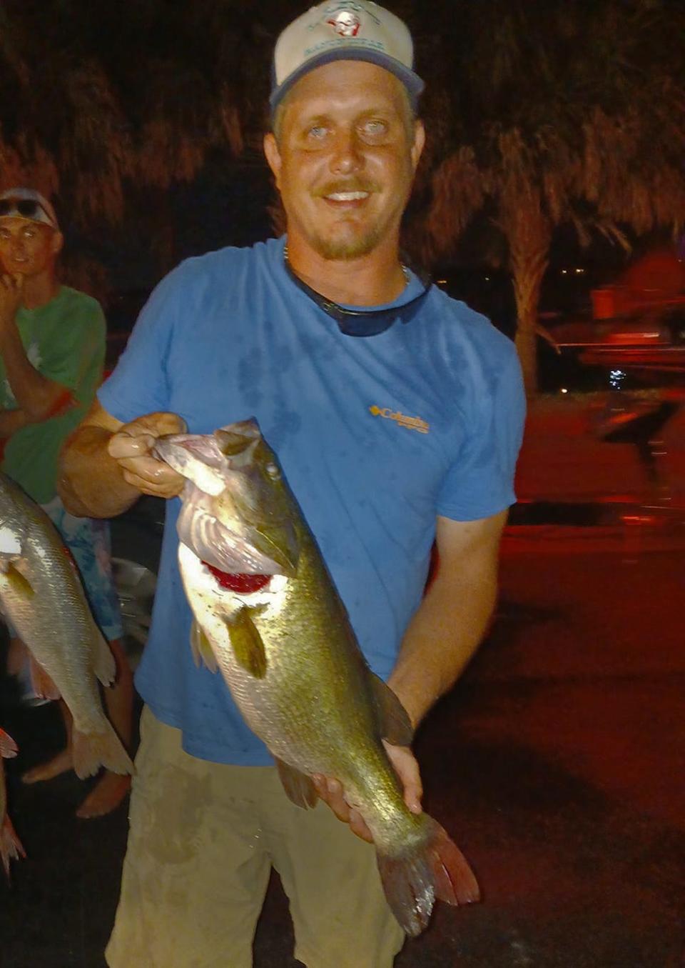 Ethan Allen took big bass with this 9.11 pounder to help him and his partner Ricky Garcia to a total weight of 16.41 pounds and second place during the Thursday Night Open Series tournament June 30 on Lake Juliana.