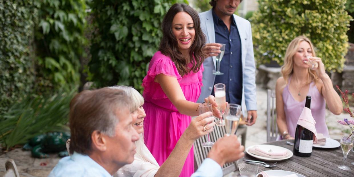 guests enjoying and celebrating at garden party