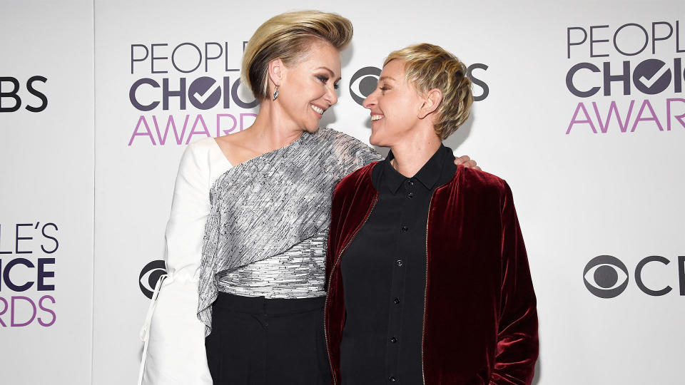 Ellen DeGeneres Dedicates Loving Post to Wife Portia de Rossi on Their 11th Wedding Anniversary. (Credit: Getty)