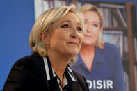 Marine Le Pen, French National Front (FN) candidate for 2017 presidential election, speaks during an interview with Reuters in Paris, France, May 2, 2017. REUTERS/Charles Platiau