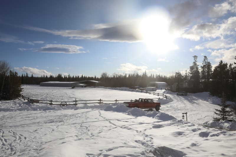 A view of Yukon Grain Farm's main yard near Whitehorse