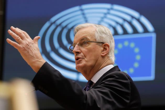 Michel Barnier photographié en décembre 2020 à la Commission européenne.  (Photo: via Associated Press)